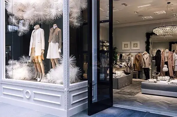 Club Monaco storefront in Brookfield Place.