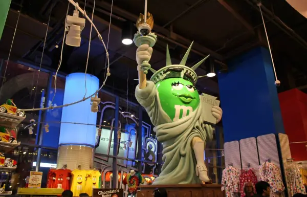 statue of m&m liberty world store times square