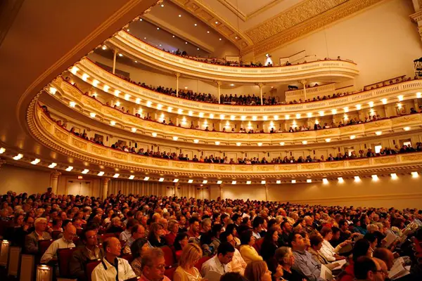 An interior view of Carnegie Hall.