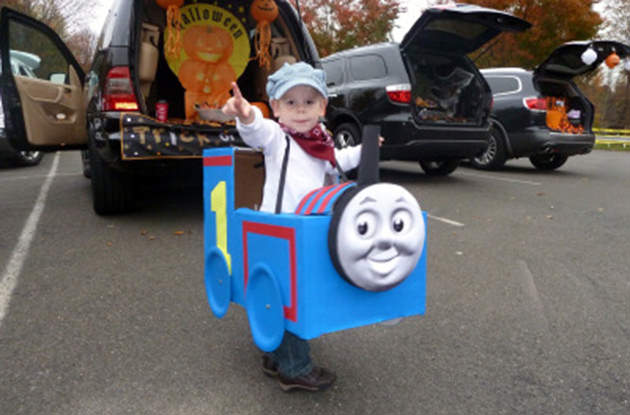 All Aboard for a DIY Train Halloween Costume
