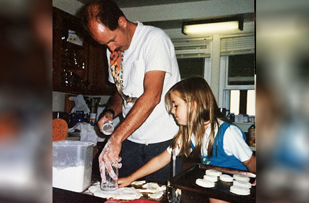 katelin cooking with father