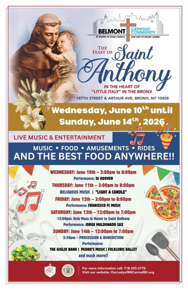 The Feast of Saint Anthony 2026 at Bronx Little Italy