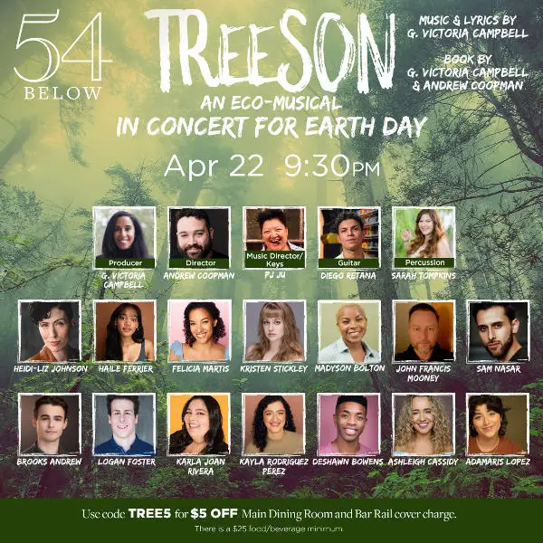 TREESON: An Eco-Musical in Concert for Earth Day at 54 Below