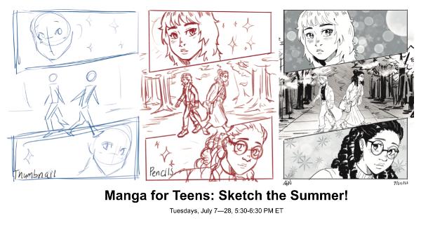 Manga for Teens: Sketch the Summer! - Summer Online Manga Classes at (Online)