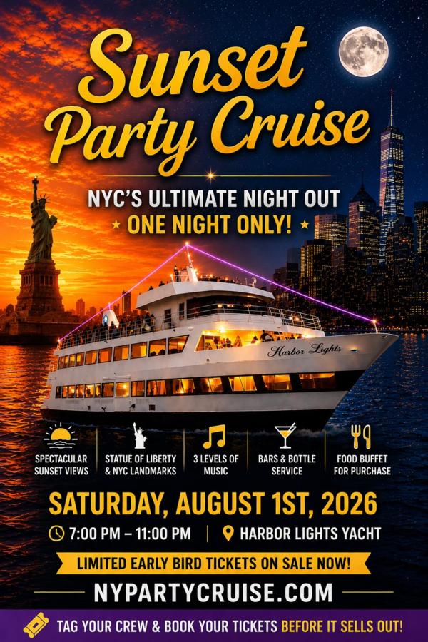 NYC Sunset Party Cruise at Harbor Lights Yacht