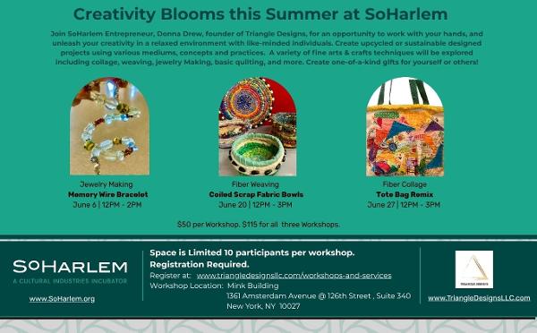 Fiber Weaving - Coiled Scrap Fabric Bowls at SoHarlem