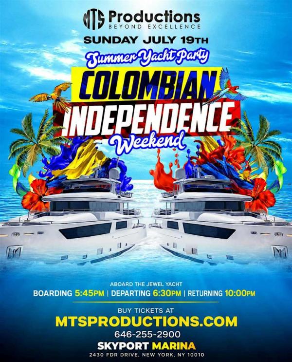 Colombian Independence Weekend Yacht Party NYC – Jewel Yacht at Skyport Marina NYC 