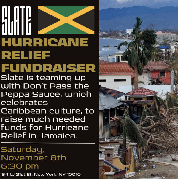 Cocktails for a Cause: Hurricane Relief Fundraiser at Slate on 11/8 at Slate