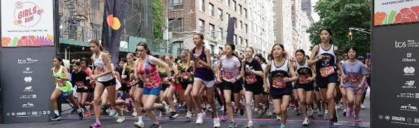 Girls Run at the Mastercard New York Mini 10K at Central Park