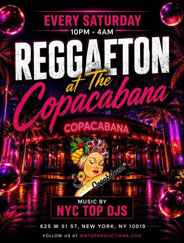 Reggaeton at the Copacabana NYC | Latin Party NYC Every Saturday at Copacabana Nightclub