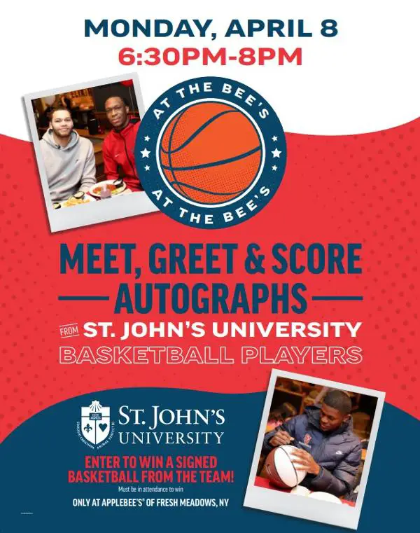 St. John’s Men’s Basketball Team Fan Meet & Greet Autograph Signing at Applebee’s Fresh Meadows at Applebee's 