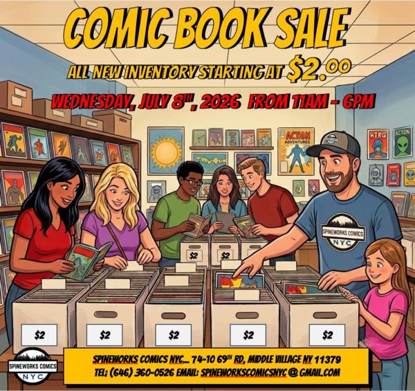 Spineworks Comics NYC $2 Comic Book Sale at Spineworks Comics NYC 