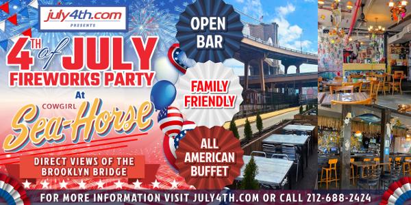 4th of July Fireworks Viewing Party at Cowgirl Seahorse at Cowgirl Seahorse