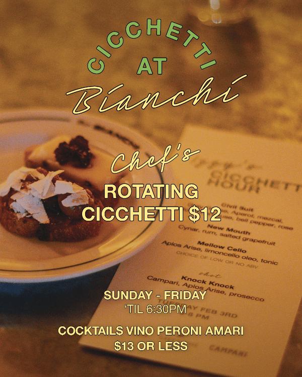 Cicchetti Hour at Bar Bianchi