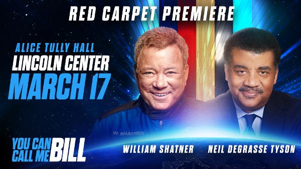 Red Carpet Premiere 'William Shatner: You Can Call Me Bill' with Q&A by Neil deGrasse Tyson at Alice Tully Hall, Lincoln Center
