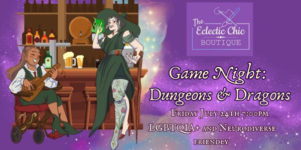 Game Night: Dungeons and Dragons at The Eclectic Chic Boutique