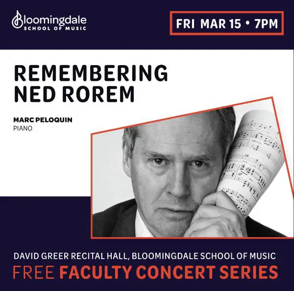 Remembering Ned Rorem at Bloomingdale School of Music