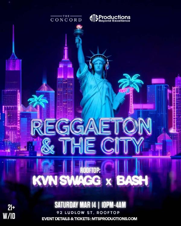 Reggaeton & the City Rooftop Party Saturday at Concord NYC – March 14th at Concord NYC