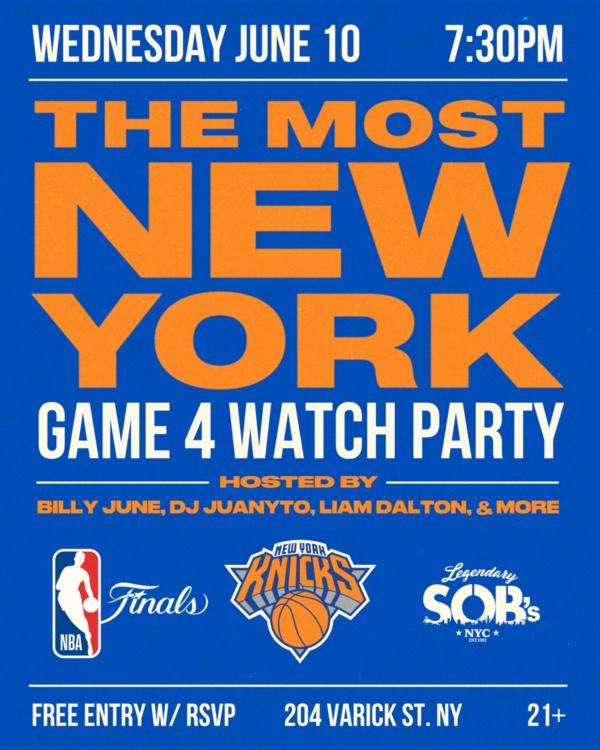 Knicks Watch Party: NBA FINALS GAME 4 at SOB's