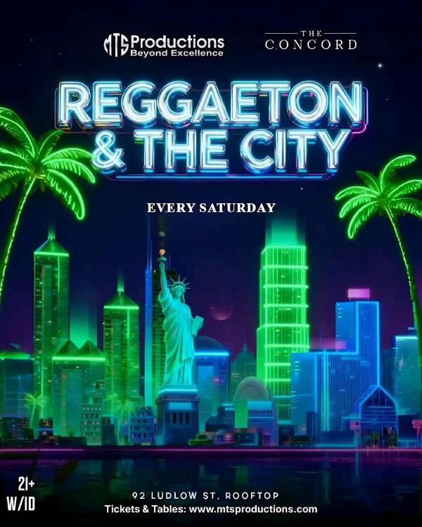 Reggaeton & the City Rooftop Party Saturday at Concord NYC – March 28th at Concord NYC