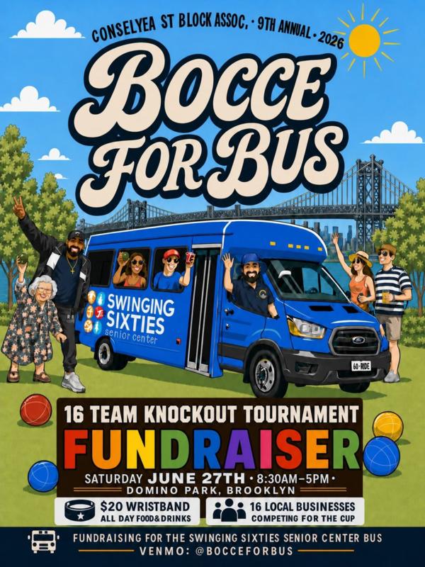 The 9th annual Bocce For Bus Fundraiser at Domino Park Bocce Courts
