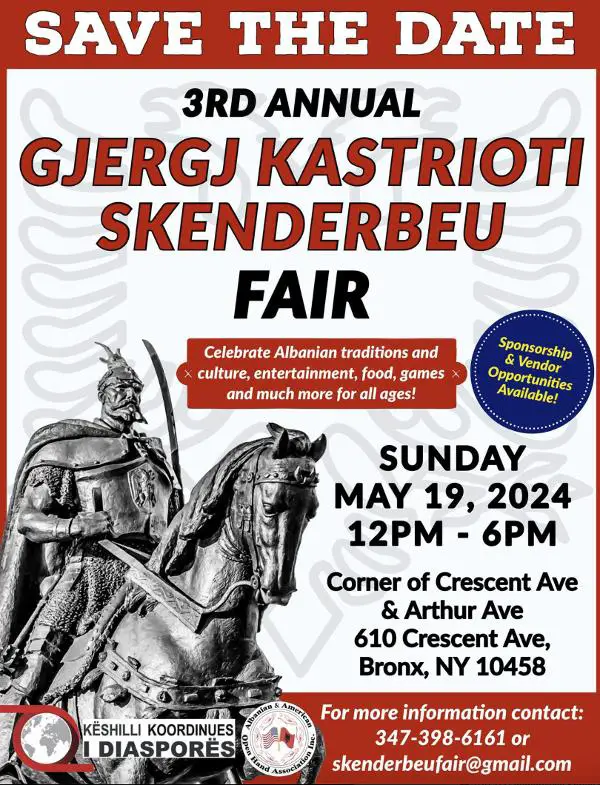 3rd Annual Gjergj Kastrioti Skenderbeu Fair at Corner of Crescent Ave and Arthur Ave