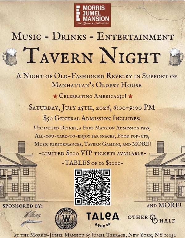 Tavern Night at Morris-Jumel Historical Mansion 
