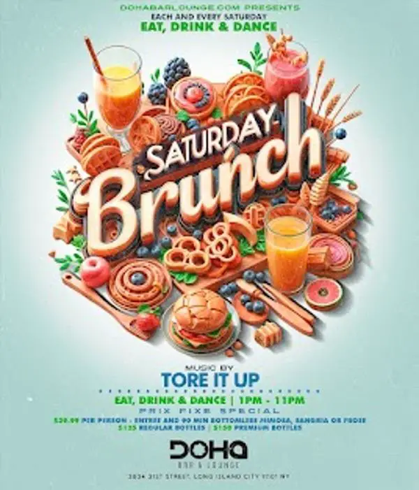Saturday Brunch Brunch & Day Party at Doha Bar Lounge