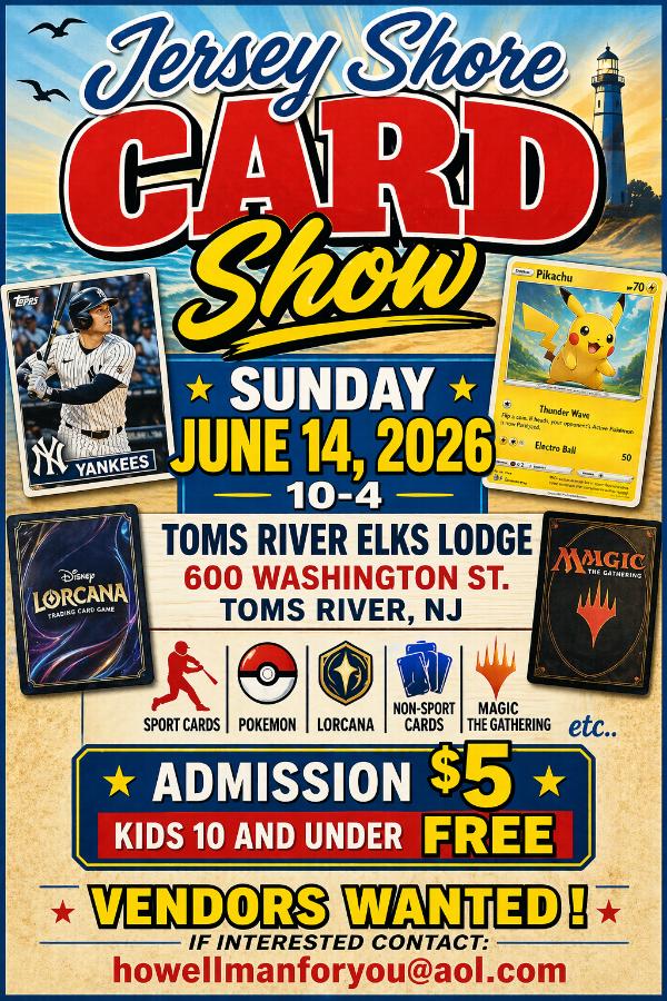 The Jersey Shore Trading Card Show at Toms River Elks Lodge