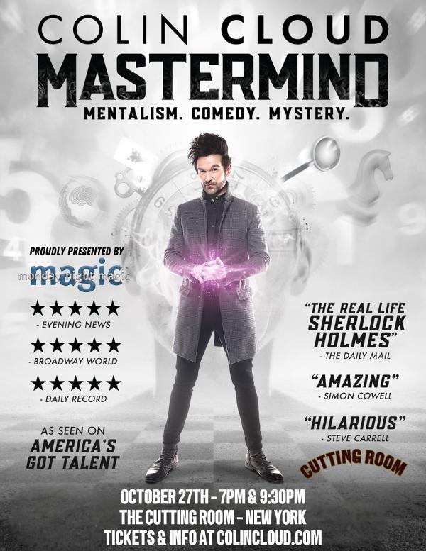 Vegas Mentalist Colin Cloud Hits NYC for One-Night-Only Performance at Cutting Room
