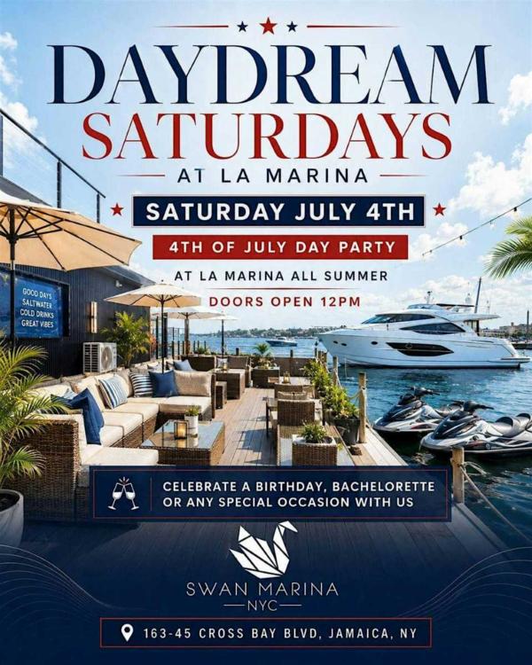 Daydream Saturdays at La Marina NYC | Summer Day Party at Swan Marina NYC 