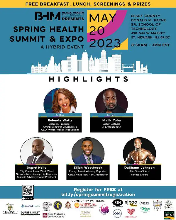 Get Your Health on at a Free Community Health Summit and Expo! at The Essex County Donald M. Payne Sr. School of Technology