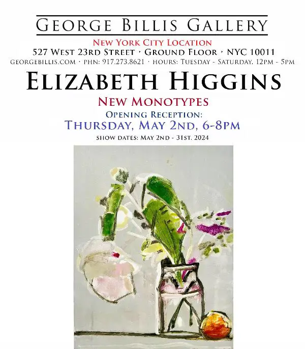 Elizabeth Higgins—New Monotypes at GEORGE BILLLIS GALLERY