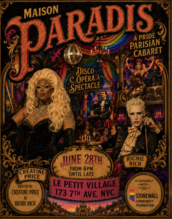 Celebrate PRIDE at Le Petit Village, Loulou, Adelaide's Salon and Ace Hotel New York in Partnership with the Stonewall Community Foundation all Month Long at Le Petit Village