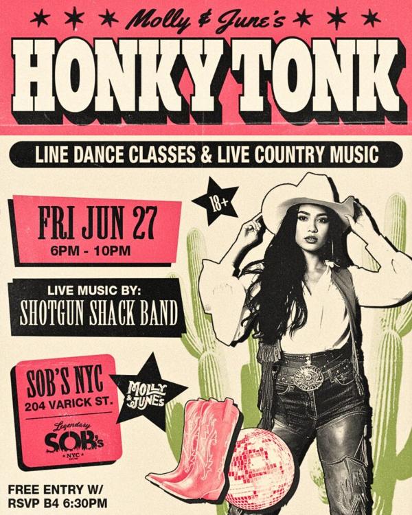 Molly & June's Honky Tonk: Line Dance Classes & Country Music at SOB's