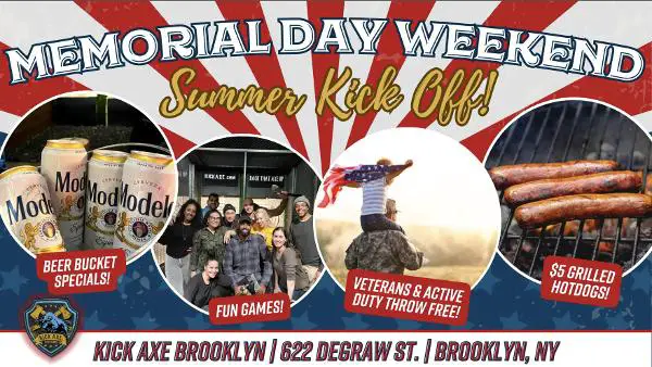 Memorial Day Cookout @ Kick Axe Throwing Brooklyn! at Kick Axe Throwing Brooklyn