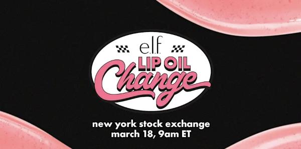 e.l.f. Lip Oil Change at New York Stock Exchange