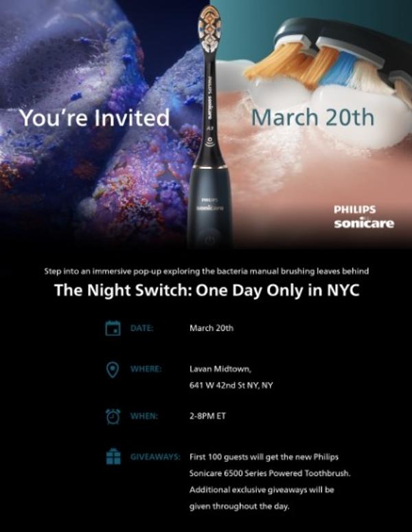 The Night Switch by Philips Sonicare at Lavan Midtown