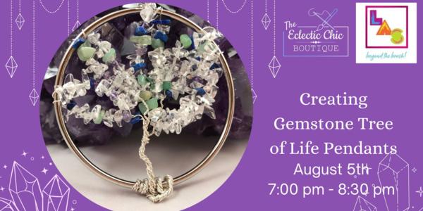 Creating Gemstone Tree of Life Pendants Jewelry Making Workshop at Lovlee Art Studios