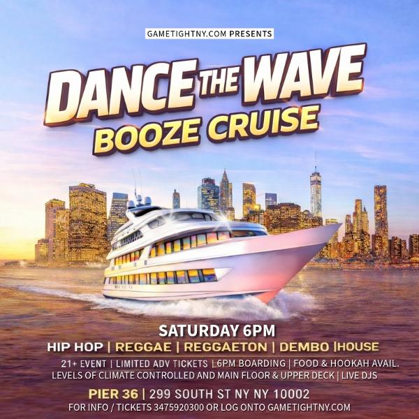 NYC Spring Break Booze Cruise Saturday Sunset Yacht Party 2026 at Pier 36