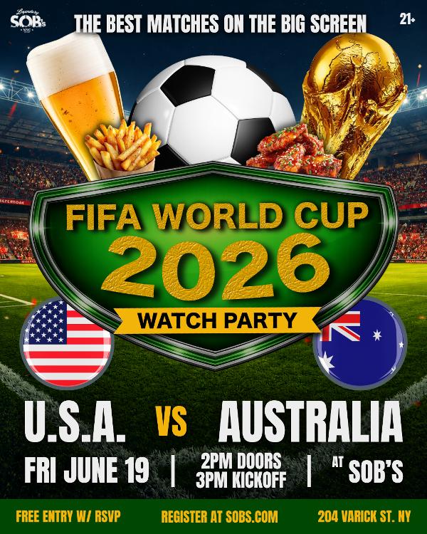 FIFA World Cup 2026: USA vs Australia at SOB's 