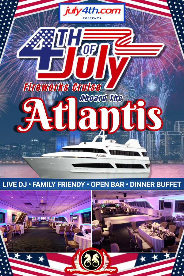 Premium Fourth of July NYC Fireworks Cruise on Atlantis Yacht at Atlantis Yacht