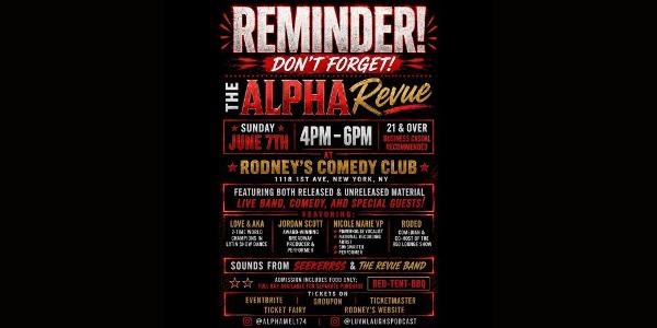 Alpha Revue at Rodney’s Comedy Club
