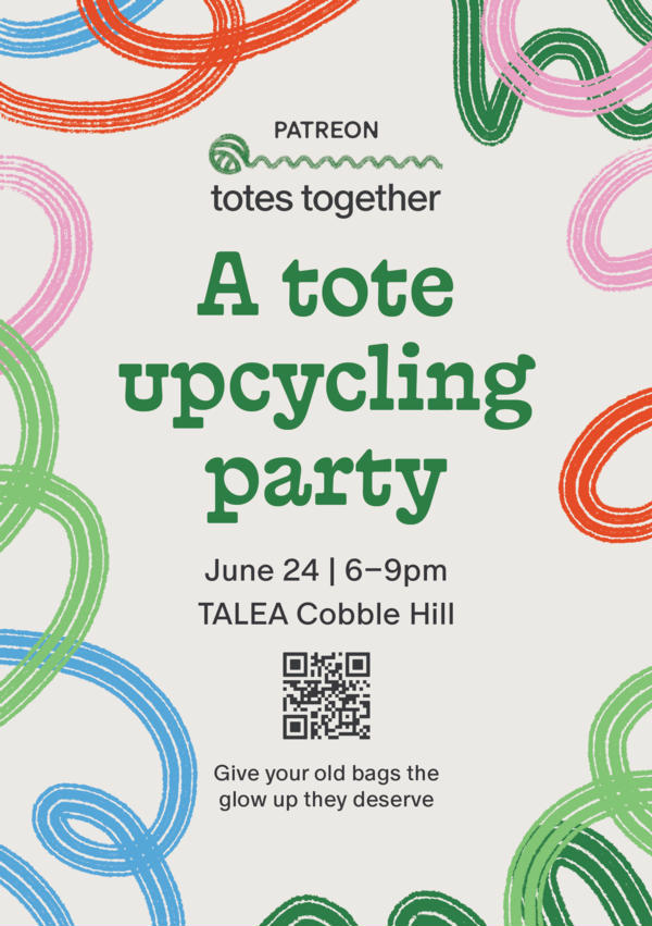 Patreon Totes Together NYC at Talea Cobble Hill