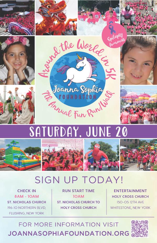 Joanna Sophia Fun Run Walk Around the World 5k SUDEP-Epilepsy Awareness at St. Nicholas Greek Orthodox Church