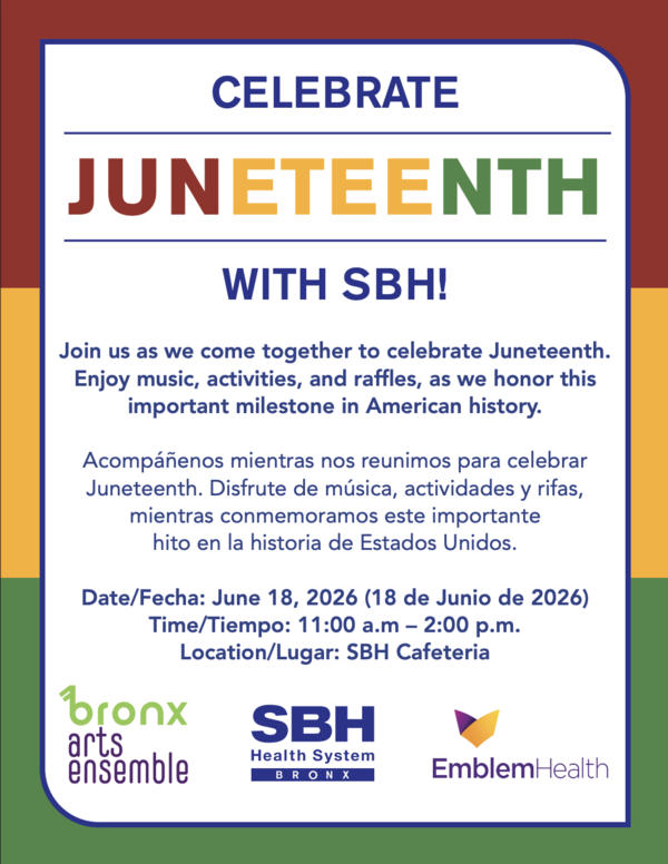 Celebrate Juneteenth With SBH at SBH Cafeteria