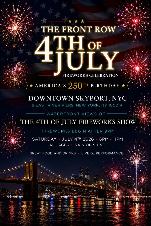 NYC's Ultimate 4th of July: Front Row Fireworks Views at Downtown Skyport