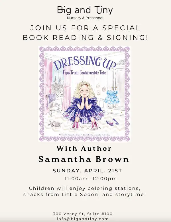 Book Reading and Signing with Samantha Brown at Big & Tiny Battery Park at Brookfield Place 