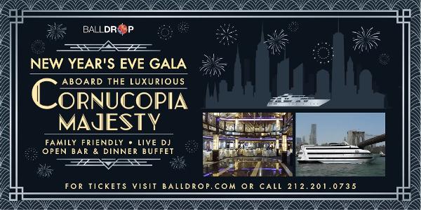 Balldrop.com Presents: New Year's Eve Gala aboard the Cornucopia Majesty Yacht at Cornucopia Majesty Yacht