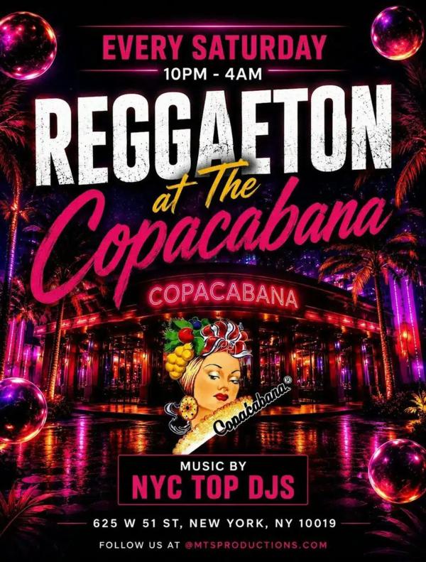 Reggaeton at the Copacabana NYC | Latin Party NYC Every Saturday at Copacabana Nightclub